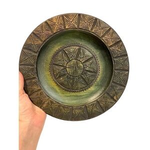 Wood Hand Carved Decor Plate 🤍
